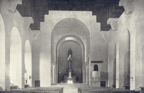 Blick in die Mariannhiller Herz Jesu Kirche in Wrzburg im Jahr 1928